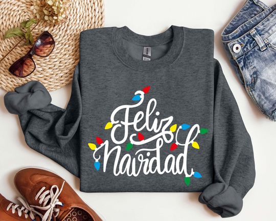 Discover Feliz Navidad Shirt, Spanish Merry Christmas Shirt, Feliz Navidad 2025 Sweatshirt