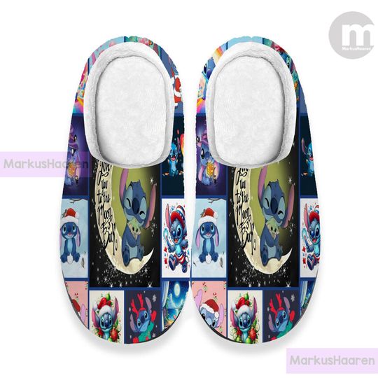 Lilo and Stitch Christmas 3D All Over Print Slipper, Winter Slipper, Christmas Slippers