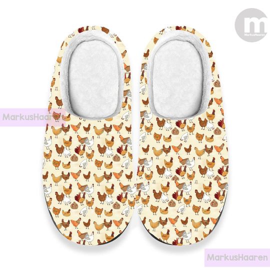 Discover Chicken 3D All Over Print Winter Slipper,  Winter Indoor Slipper, Christmas Slippers