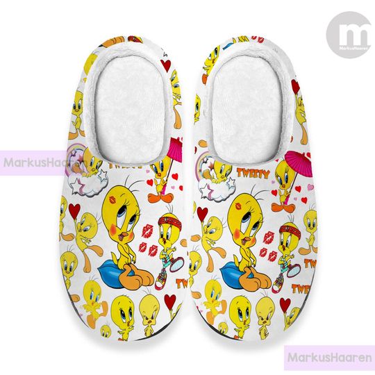 Tweety Bird 3D All Over Print Slipper, Winter Indoor Slipper, Christmas Slippers