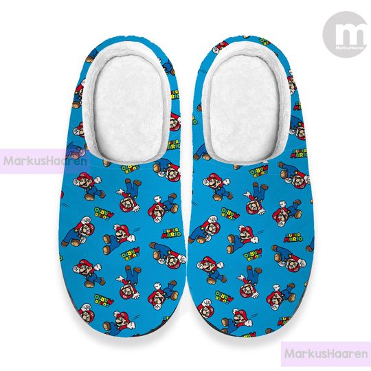 Super Mario 3D All Over Print Slipper, Winter Indoor Slipper, Christmas Slippers