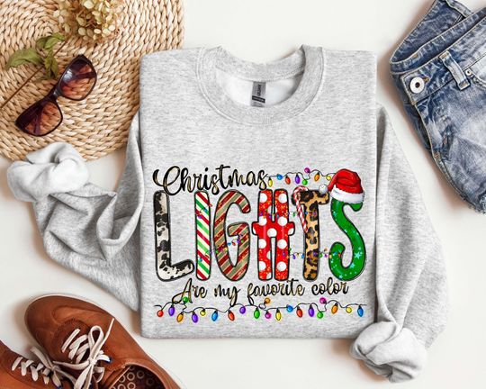 Discover My favorite color is Christmas Light Sweatshirt,Christmas Light Sweatshirt,My favorite color is Christmas Light Long Sleeve,Merry Christmas