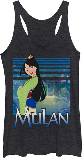Discover Fifth Sun Disney Princesses Blue Mulan Women's Racerback Tank Top