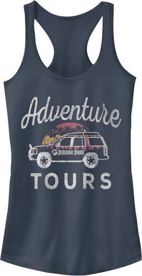 Fifth Sun Women's Jurassic Park Adventure Tours Juniors' Short Sleeve Tee Shirt