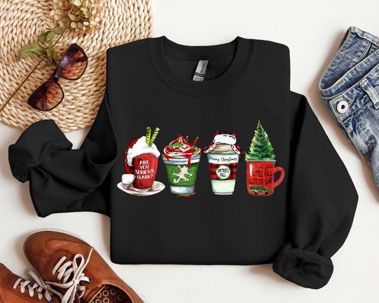 Discover Christmas Latte Sweatshirt, Christmas Coffee Sweatshirt, Christmas Sweatshirt, Coffee Lover Sweatshirt, Latte Sweatshirt, Coffee Sweatshirt