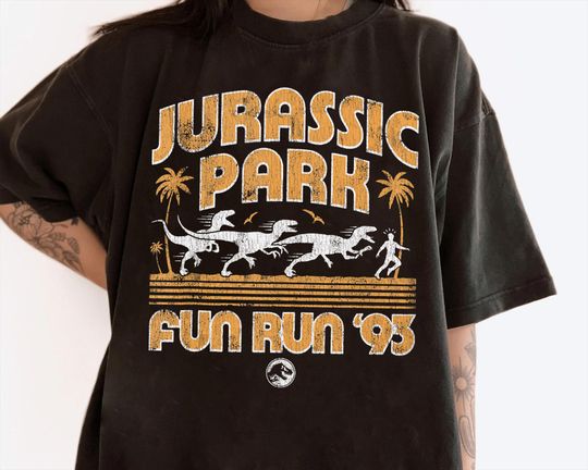 Discover Vintage Jurassic Park Fun Run '93 Shirt, Jurassic Park Logo Shirt, Dinosaur T-Rex Shirt, Jurassic World Shirt, Disneyland Trip Family Shirt