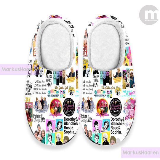 Discover Personalized The Stay Golden 3D All Over Print Indoor Slipper, Custom Rubber Slipper, Winter Slipper, Cotton Slipper, Christmas Slippers