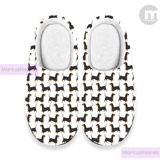 Discover Personalized Name Dachshund Dog 3D All Over Print Slipper, Custom Rubber Slipper, Cotton Slipper, Winter Indoor Slipper, Christmas Slippers