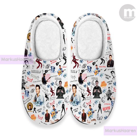 Elvis Presley 3D All Over Print Slipper, Winter Indoor Slipper, Christmas Slippers