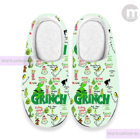 Discover Personalized funny character Christmas 3D All Over Print Slipper, Custom Rubber Slipper, Winter Indoor Slipper, Cotton Slipper, Christmas Slippers