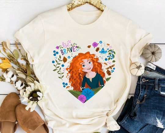Discover Disney Princess Merida Be Brave T-Shirt, Floral Princess Merida Shirt, Disney Princess Group Shirt, Disneyland Trip Family Matching Outfits