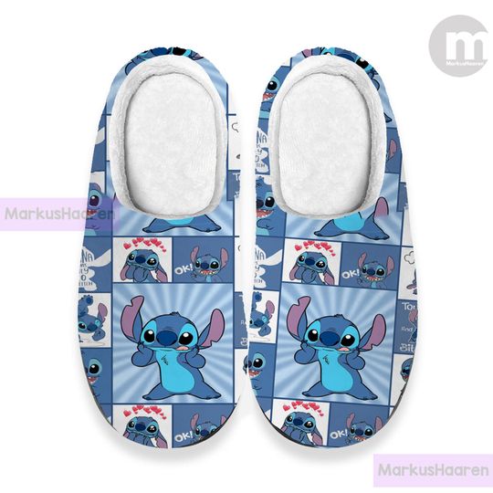 Discover Personalized Lilo and Stitch Cartoon 3D All Over Printed Slipper, Custom Rubber Slipper, Winter Slipper, Cotton Slipper, Christmas Slippers