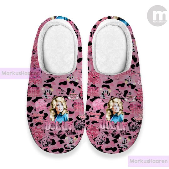 Discover Personalized Name Dolly Parton Music 3D All Over Printed Slipper, Custom Rubber Slipper, Winter Slipper, Cotton Slipper, Christmas Slippers