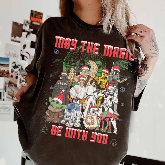 Discover Star Wars May The Magic Be With You Christmas T-shirt, Galaxy's Edge Xmas Trip Hoodie, Galaxy Wars Christmas Party Tee Christmas Squad