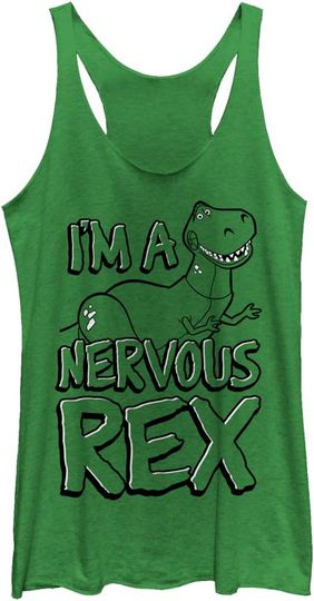 Discover Fifth Sun Pixar Toy Story Nervous Rex Women's Racerback Tank Top