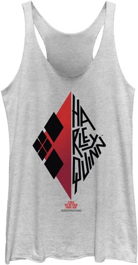 Fifth Sun Suicide Squad, The Harley Quinn Envelope Text Women's Racerback Tank Top