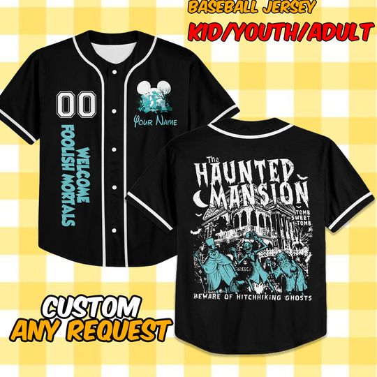 Discover Vintage Disney Haunted Mansion Baseball Jersey, Hitchhiking Ghosts Jersey Shirt