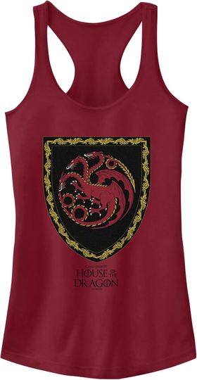 Fifth Sun Women's House of The Dragon Juniors' Targaryen Shield Racerback Tank Top