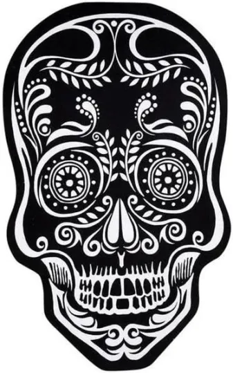 Discover Skull Shaped Doormat Porch Rug Glows 30" Black & White Mat