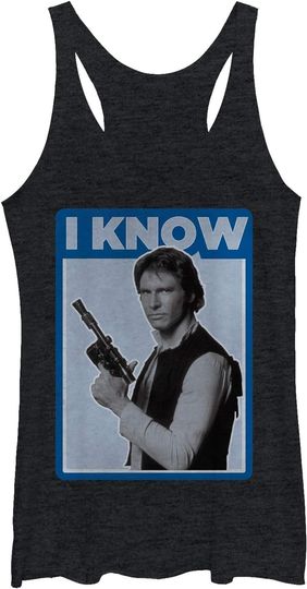 Women's Star Wars Han Solo Quote I Know Racerback Tank Top