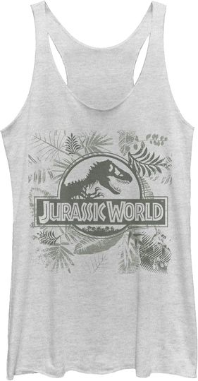 Discover Fifth Sun Jurassic World in Ferns Women's Racerback Tank Top