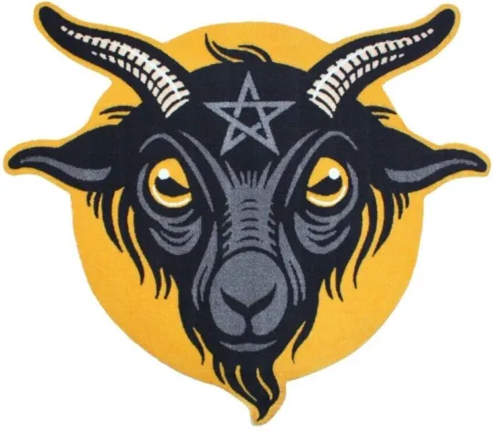 Discover NEW Creepy Co. Bapho-Mat BAPHOMET Accent RUG 36x29" Goat Occult Folklore Spooky