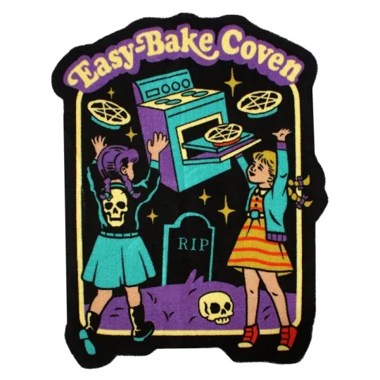 Discover NEW Creepy Co. EASY BAKE OVEN COVEN Accent RUG 36x28" Witch Halloween Spooky Art