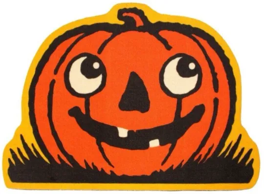 Discover NEW Creepy Co. Beistle JACK O LANTERN ACCENT RUG 36x25" Halloween Spooky Pumpkin