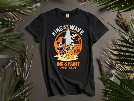 Discover Mickey King Of The Wave T-shirt T shirt Men Women Unisex Tshirt L181