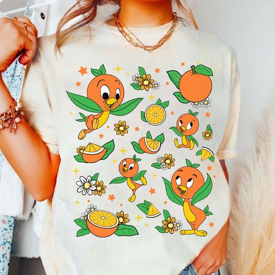 Discover Retro Disney Orange Bird Shirt, Hello Sunshine Orange Bird Tee, Flower and Garden Festival 2025 Tee, Disneyland Trip Family Matching Shirt