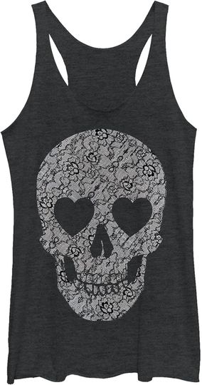 Fifth Sun Lost Gods Lace Skull Women's Racerback Tank Top