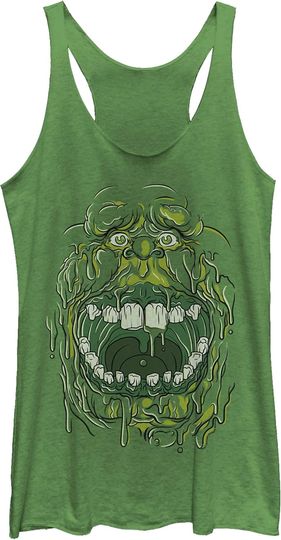Fifth Sun Ghostbusters Slimer Face Costume Women's Racerback Tank Top