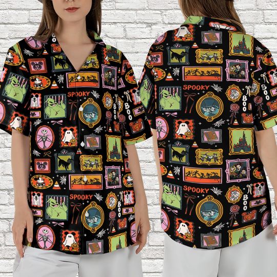 Discover Disney Characters Halloween Hawaiian Shirt, Spooky Disney Ghosts Hawaii Shirt, Disney Halloween Group Costumes Outfit, Halloween Party 2025