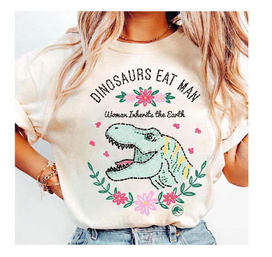 Vintage Jurassic Park Dinos Eat Man Women Inherit The Earth Shirt, Jurassic Park Dinosaur T-Rex Shirt, Disneyland Trip Family Matching Shirt