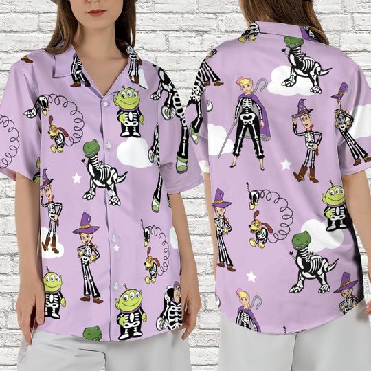 Discover Pixar Toy Story Group Halloween Hawaii Shirt, Disney Skeleton Costume Hawaiian Shirt, Halloween Family Shirt, Disneyland Halloween Party