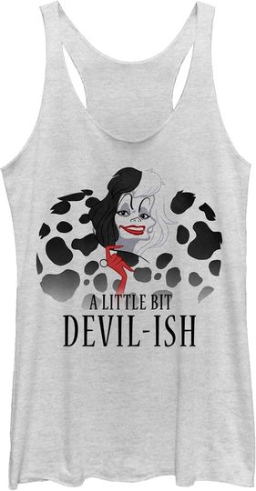 Discover Fifth Sun Disney Villains Scary Evil Cruella Women's Racerback Tank Top