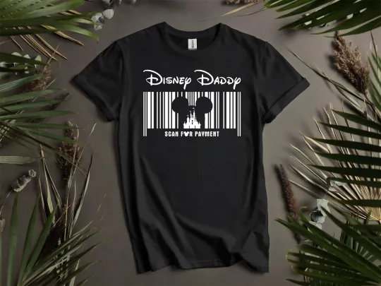 Discover Disney Dad Barcode T-shirt T shirt Men Women Unisex Tshirt L128