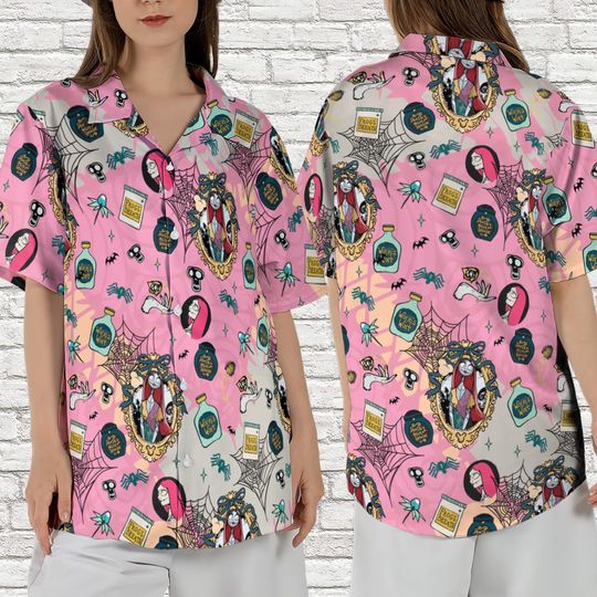 Discover Spooky Sally Coquette Bow Hawaiian Shirt, Nightmare Before Christmas Disney Shirt, Sally's Apothecary Hawaii Shirt, Disney Halloween Outfit
