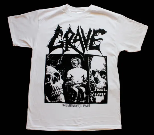 Discover Grave Tremendous Pain 91 Death Metal Band Therion T-shirt