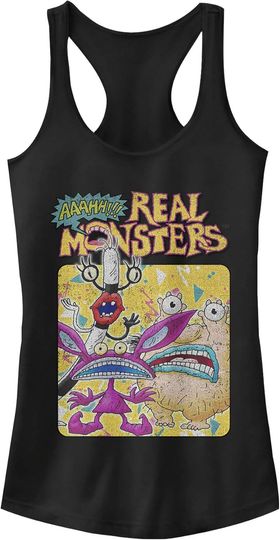 Discover Fifth Sun Women's Nick 90s Juniors' Real Monsters Crew Racerback Tank Top