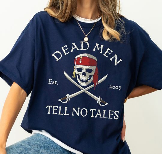 Disney Pirates of the Caribbean Dead Men Tell No Tales T-Shirt, Disneyland Trip Family Matching Outfits, WDW Magic Kingdom Shirt