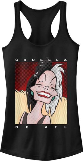 Discover Fifth Sun Women's Disney Juniors' Cruella Tone Racerback Tank Top