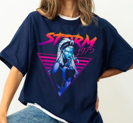 Discover Marvel X-Men Storm 80's Retro Triangle Gradient T-Shirt, WDW Vacation Trip, Disneyland Family Party Gift 2025, Disneyland Trip Outfits