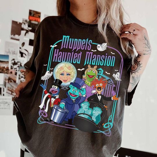 Discover Disney The Muppets Haunted Mansion Characters Shirt, Gonzo Pepe Fozzie Miss Piggy Kermit Shirt, Disney Halloween Tee, Spooky Season Outfit