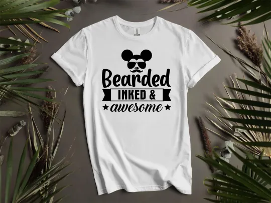 Discover Bearded Inked & Awesome Mickey T-shirt