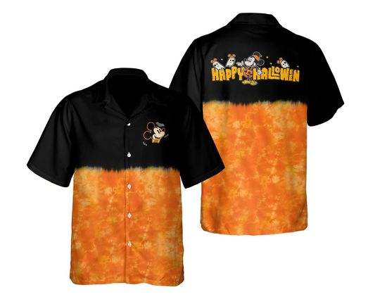Discover Mickey Mouse Cute Boo Ghost Happy Halloween Hawaiian Shirt, Disney Halloween Hawaii Shirts