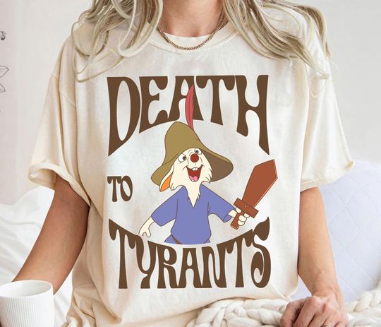 Discover Retro 70s Skippy Rabbit Death To Tyrants Shirt, Robin Hood Disney Shirt, Disneyland Trip Shirt, Walt Disney World Shirt, Magic Kingdom Shirt