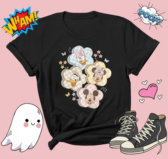 Discover Retro Spring Mouse Friends T-shirt T shirt Men Women Unisex Tshirt G755