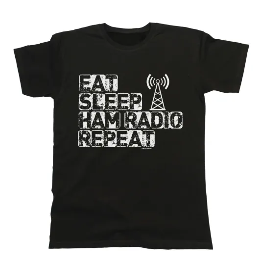 Discover Eat Sleep HAM RADIO Repeat Mens  Cotton T-Shirt Christmas Gift Funny