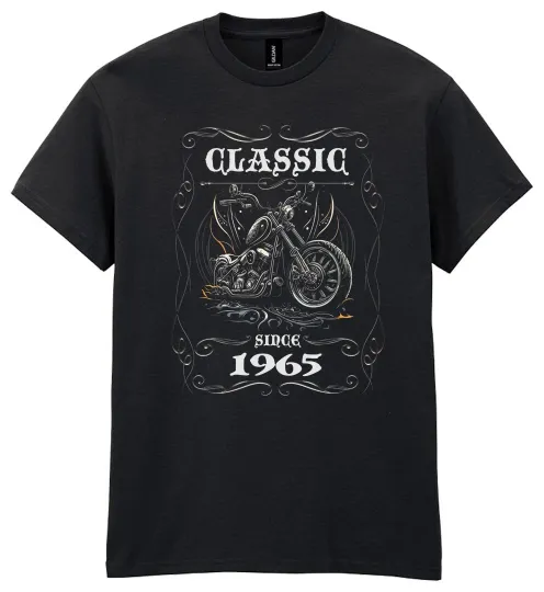 Discover Men's 60th Birthday Biker T-Shirt Classic Since 1965 Chopper Motorcycle Gift